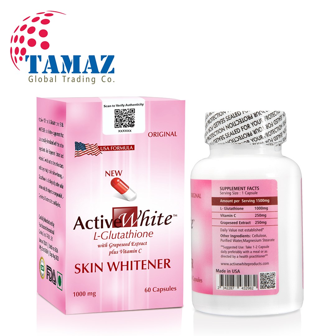 active white l glutathione skin whitening capsules