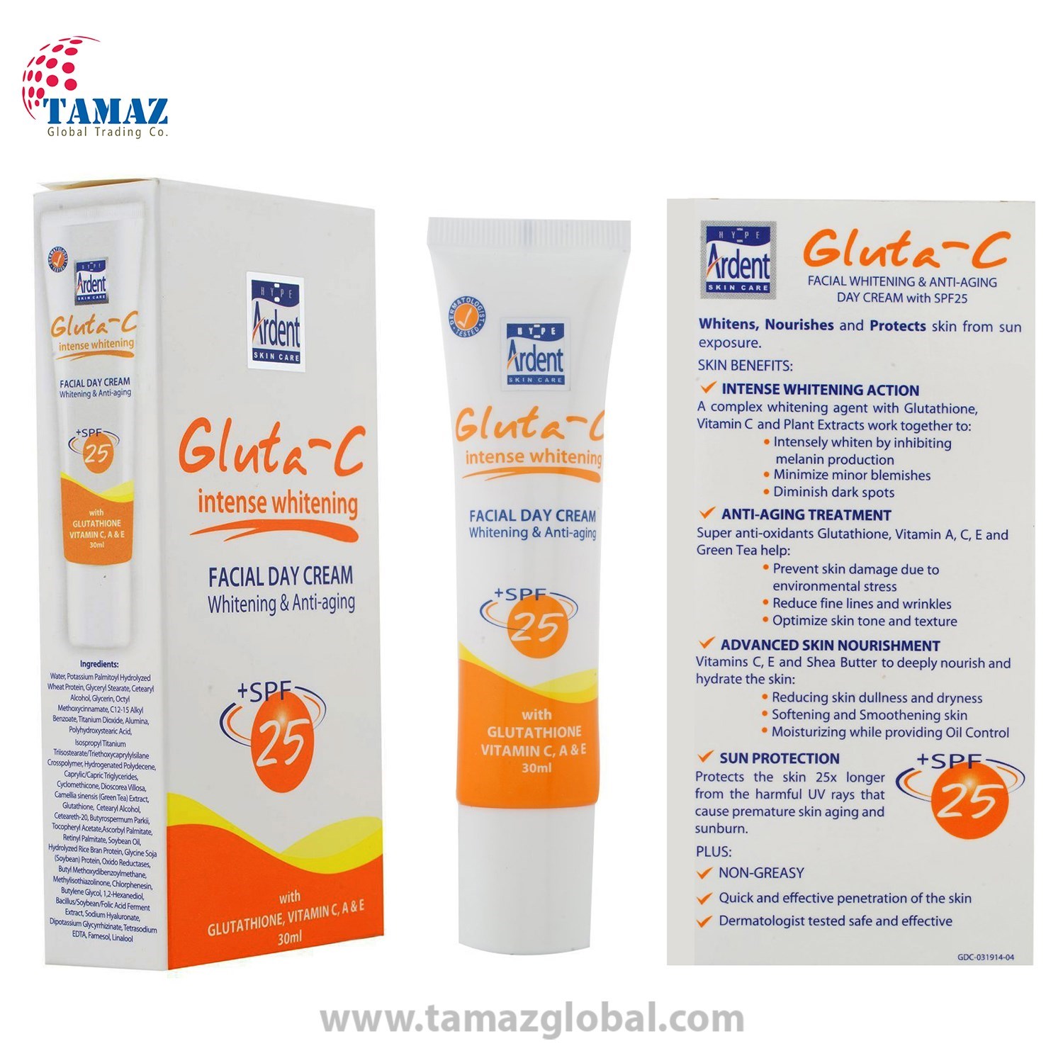gluta c day skin whitening cream with spf25 