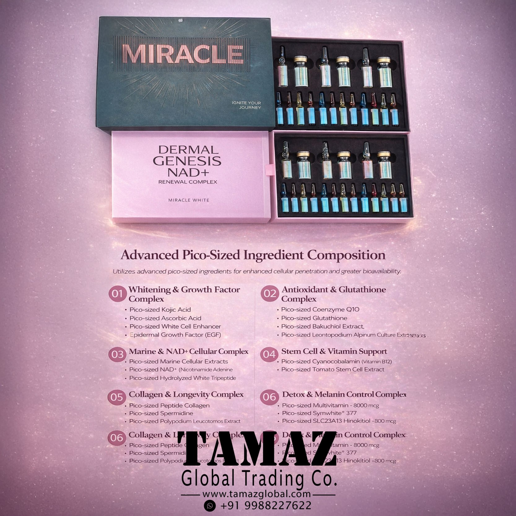 Miracle Dermal Genesis NAD+ Renewal Complex Glutathione Injection