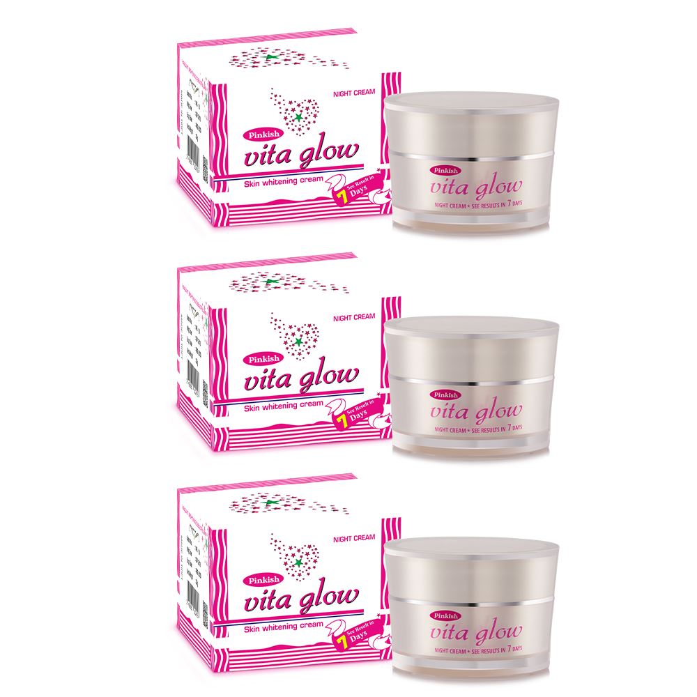 Pinkish Vita Glow Skin Whitening Night Cream Pack of 3
