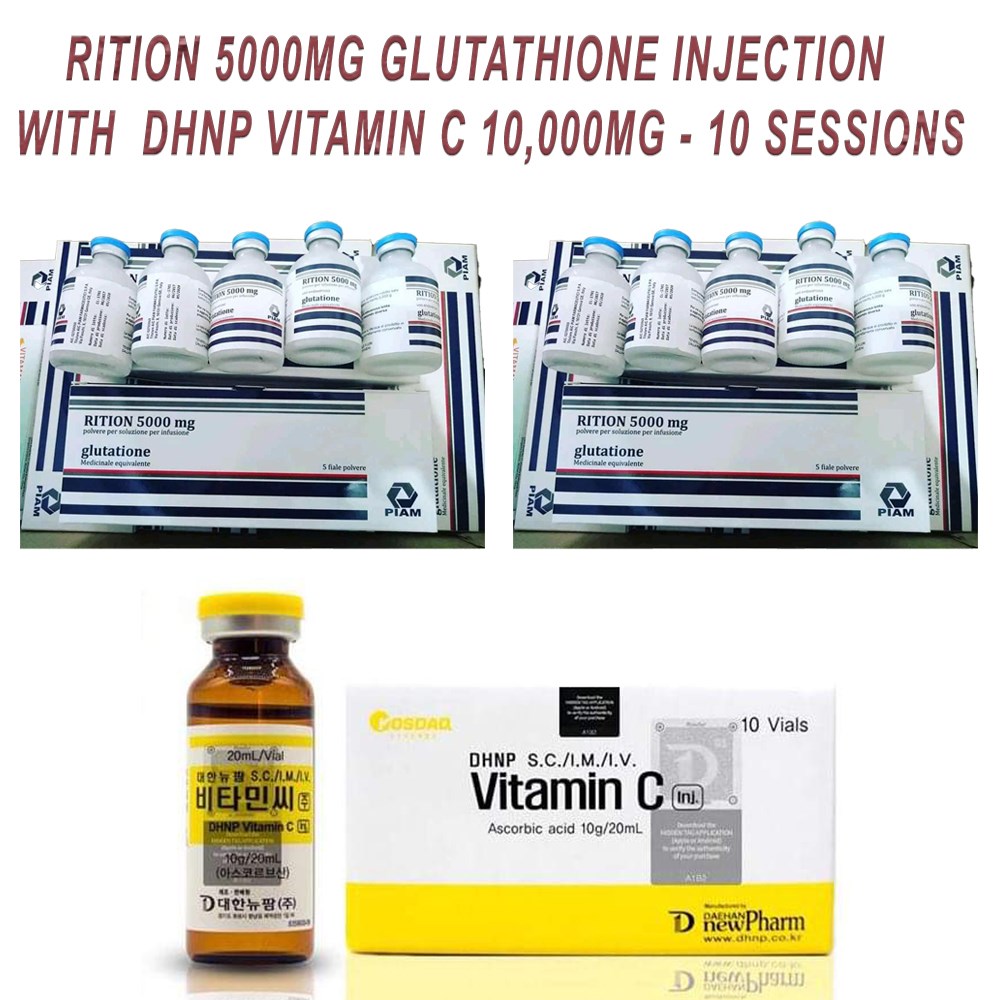 Rition 5000mg Glutathione With 10,000mg DHNP Vitamin C Injecton