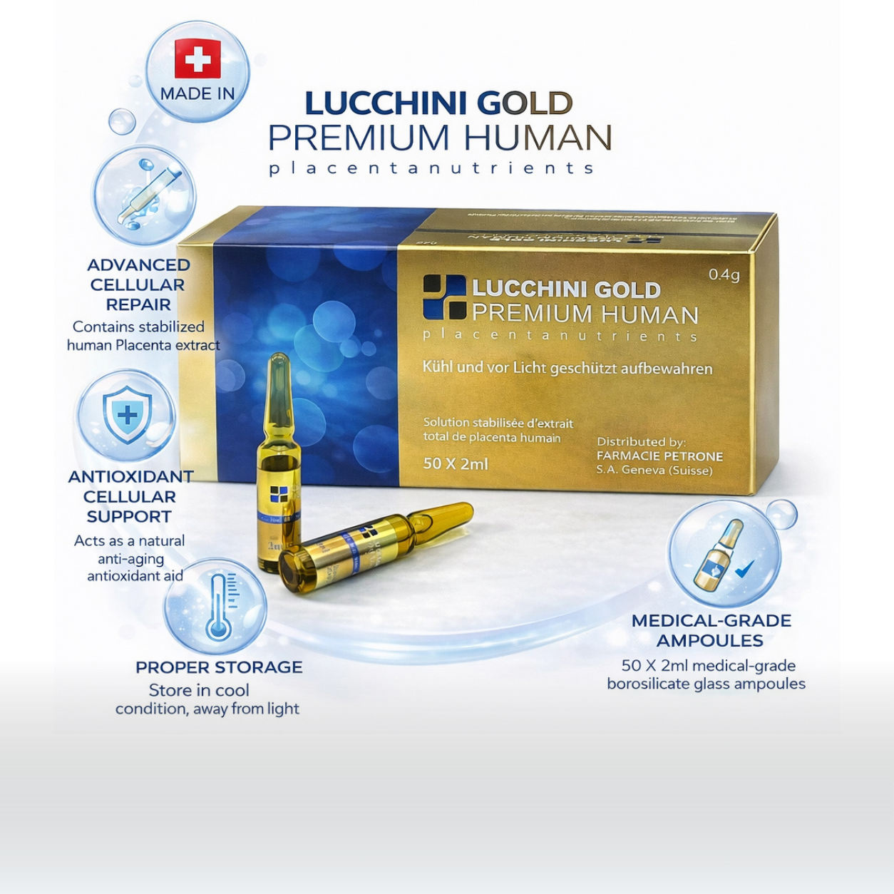 Lucchini Gold Premium Human Placenta Injection