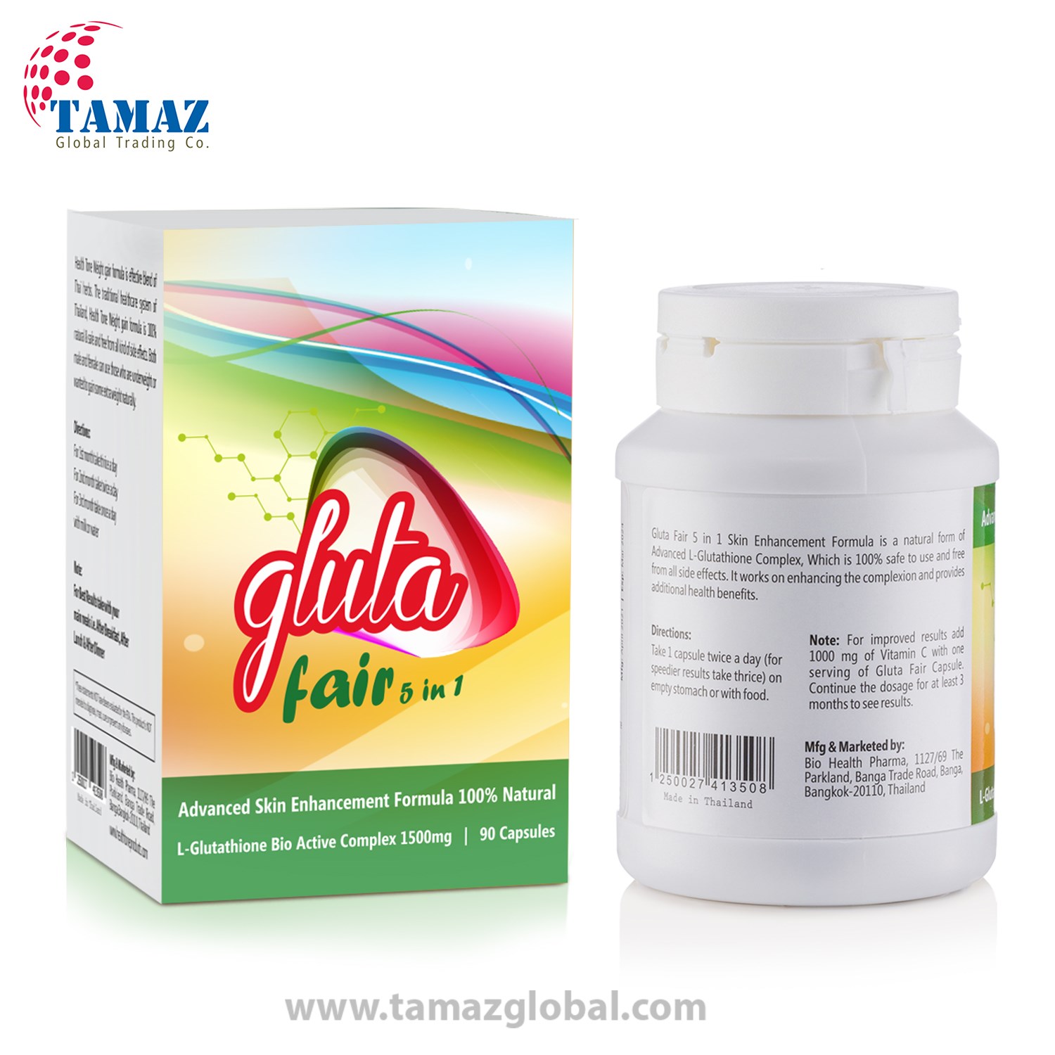 gluta fair 5 in 1 glutathione skin whitening pills