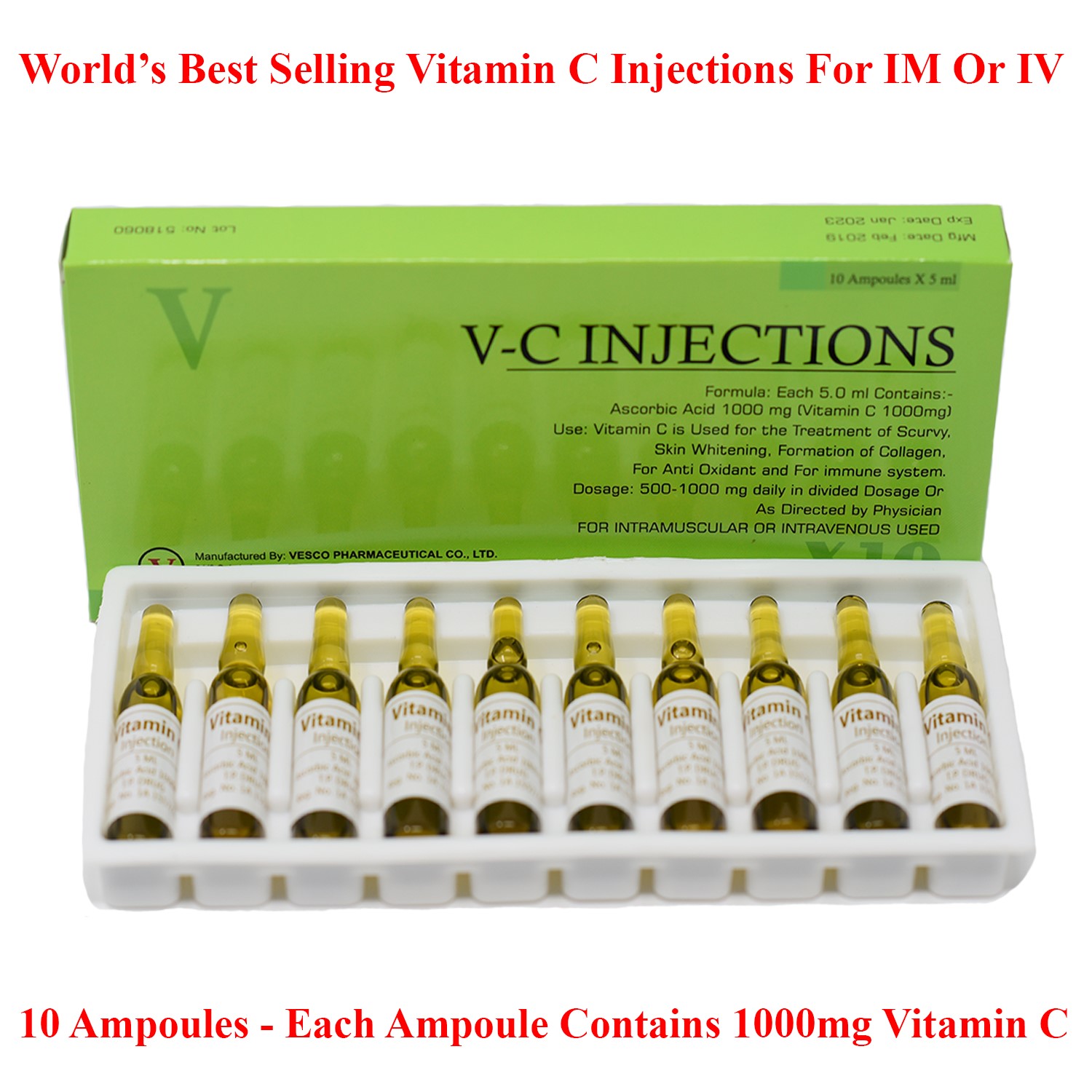 Vesco Pharma VC Vitamin C 1000mg Injections in India